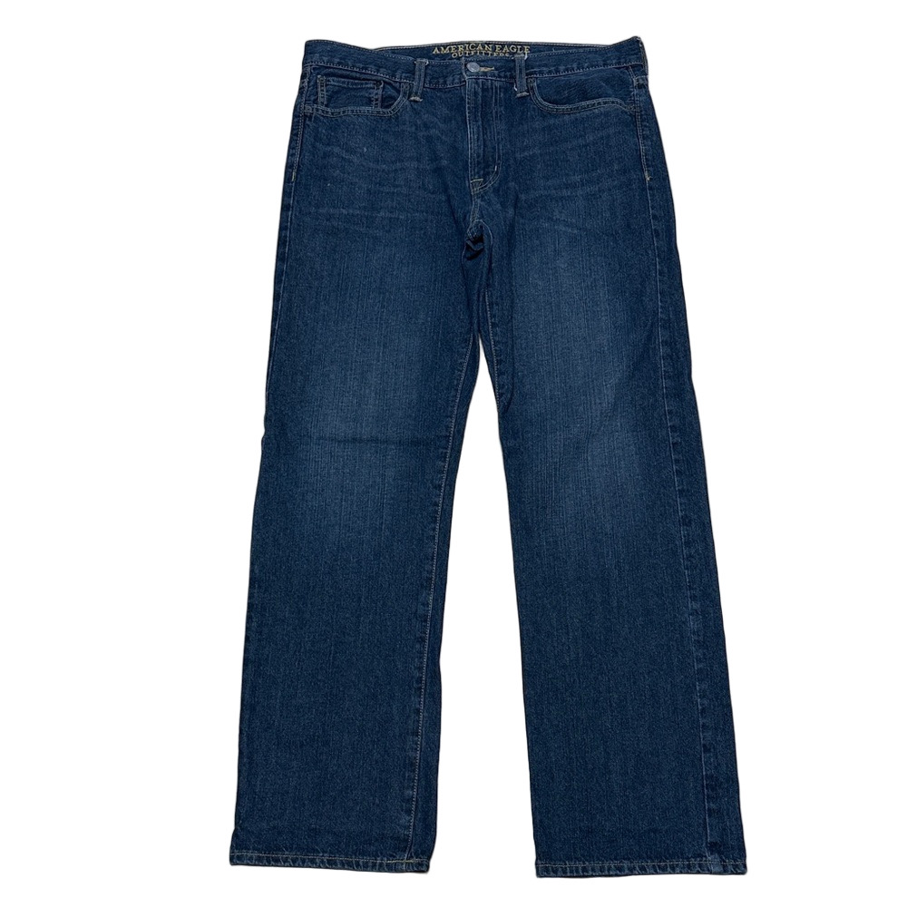 American Eagle Outfitters Mens Blue Straight Leg Jeans Loose Fit Denim